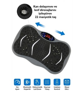 3D 5 Programlı Titreşimli Spor Kondisyon Fitness Egzersiz Aleti Vipration Plates Gri