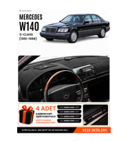 MERCEDES W140 (1991-1998) Uyumlu Torpido Örtüsü Torpido Kılıfı - Siyah