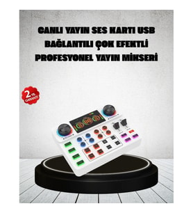 Mey İthalat® Canlı Yayın ve Karaoke İçin Profesyonel Ses Kartı Bluetooth Destekli