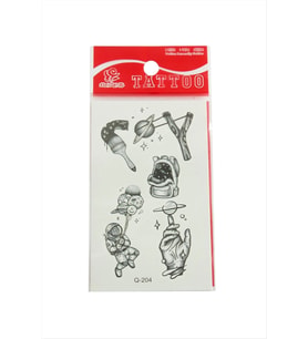 Astronot Tattoo Dövme Sticker (Beyaz)