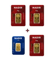 Nadir Gold 24 Ayar 17,5 Gram Külçe Altın (3 Adet 5 Gram Külçe Altın + 1 Adet 2,5 Gram Külçe Altın )