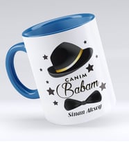 BK Gift Kişiye Özel Canım Babam Tasarımlı Mavi Kupa Bardak - Model 3