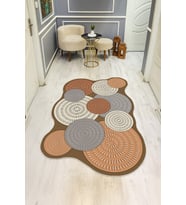 Modern Desenli Lazer Kesim Dijital Baskı Kaymaz Taban Halı H0402