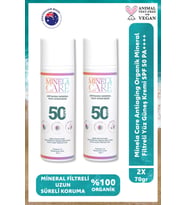 Minelacare Antiaging %100 Organik Mineral Filtreli Yüksek Korumalı Yüz Güneş Kremi SPF50 2x70gr