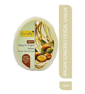 Doğal Peeling Etkili Yumuşatıcı Natural Argan Yağlı Süngerli Sabun 150 gr