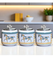 Büyük Boy Kahve Köşesi Seti Oval Baharatlık 1400 ml (Çay,Kahve,Şeker) Turuncu Herm At GÜMÜŞ