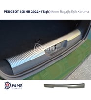 PEUGEOT 308 HB Bagaj İç Eşik Koruma 2022> Paslanmaz Çelik (Taşlı)