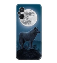 Xiaomi Poco M5 Kılıf Resimli Desenli Silikon Platinium Series Wolf Moon 1857