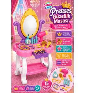 Candy & Ken Prenses Güzellik Masası - Güzellik Setleri - Kuaför Oyuncak Seti - Makyaj Seti