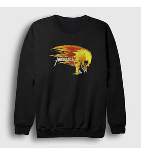Presmono Unisex Siyah Fire Metallica Sweatshirt 291861tt