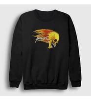 Presmono Unisex Siyah Fire Metallica Sweatshirt 291861tt