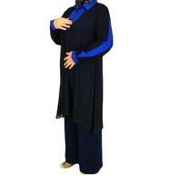 Kadın Siyah 2 li Şifon Tunik MS0217 (SAKS MAVI)