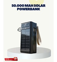 LED Aydınlatmalı Güneş Panelli Powerbank Seyahat ve Kamp İçin