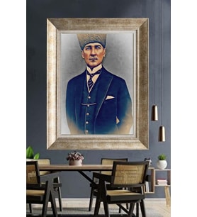 Gümüş Çerçeveli Atatürk Tablo ds331