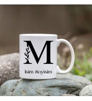 Kişiye Özel M Harfi Bardak - İsim Yazılı Bardak - İsimli Bardak