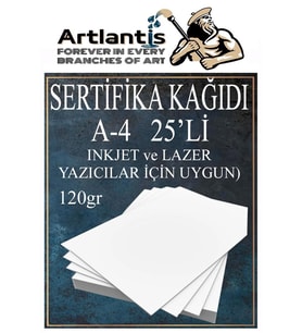 A4 Sertifika Kağıdı Kalın 25 Adet Gramajlı Fotokopi Kağıdı 120 gr Tüm Yazıcılara Uyumlu 21x29.7 cm Kalın Baskı Kağıdı (Beyaz)
