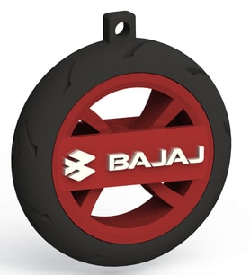 Bajaj Uyumlu Jant/Lastik Detaylı Motosiklet Anahtarlığı (Kırmızı)
