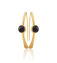 Kadir Jewellery 22 Ayar Altın Kaplama Kadın Taşlı Küpe -El İşçiliği Ve Hipoalerjenik Küpe