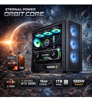 Eternal Power ORBIT CORE Ryzen 5 7500F RTX 5090 16GB DDR5 1TB M.2 B650M WIFI 1000W 360mm Gaming PC