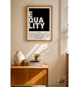 Equality Tanım Posteri, Ahşap Çerçeveli Duvar Tablosu - Motivasyon Hediyesi