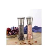 Karabiber Tuz Değirmeni 2li Set Metal Seramik Öğütücülü Yükseklik 19cm