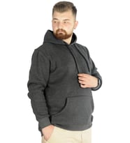 Mode XL Erkek Sweat Kapşon Kangoroo Pocket Basic 20562 Antramelanj