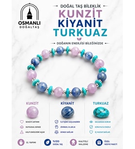 Kunzit Kiyanit Turkuaz Bileklik