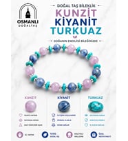 Kunzit Kiyanit Turkuaz Bileklik