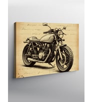 Kanvas Tablo Vintage Motosiklet Portresi