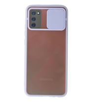 Durukar® Samsung Galaxy A02S Kılıf Palm Buzlu Kamera Sürgülü Silikon - Lila