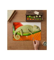 Yeşil Bukalemun Tasarımı 240 parça Ahşap Puzzle Ahşap Kutuda MP10882