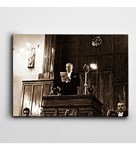 Atatürk Tablosu Tbmm Konuşma Atatürk Kanvas Tablo