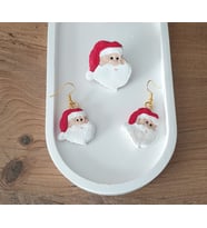 3 parça Yılbaşı Yeniyıl Noel Baba Figürlü Küpe ve Broş Seti