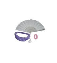 Yelpaze Simli Beyaz & Bandana Seti