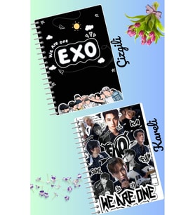 Exo kpop defter seti 2 adet A4 boyutu 21*30 çizgili + kareli 60 syf