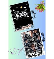 Exo kpop defter seti 2 adet A4 boyutu 21*30 çizgili + kareli 60 syf