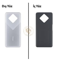 Infinix Zero 8 Gümüş Uyumlu Arka Kapak Arka Cam Batarya Pil Kapağı Lazer Kesim Back Cover