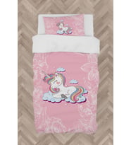 MEKTA HOME BEBEK VE ÇOCUK ODASI Unicorn ve Seksek Desenli Nevresim Takımı