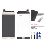 Samsung Galaxy J7 PRİME - SM-G610F Uyumlu Lcd Ekran Dokunmatik Servis Lcd GOLD + B-7000 + TAMİR SETİ