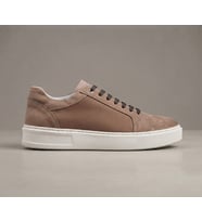 Growish GD0127 Hakiki Nubuk Deri Burun Kısmı Koyulaştırılmış Tarz Yüksek EVA Taban Kum Rengi Spor Klasik Sneaker Ayakkabı