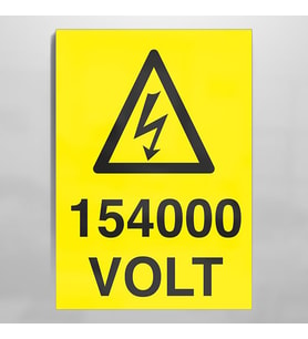 154000 Volt Uyarı Levhası 60x90cm (Karışık)