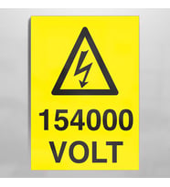 154000 Volt Uyarı Levhası 60x90cm (Karışık)