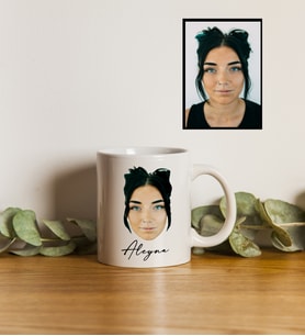 Kişiye Özel Kafa Fotoğraflı İsimli Kupa Bardak