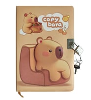 Capybara Şifreli Kilitli Defter A5 Karışık 12,8X18,6cm