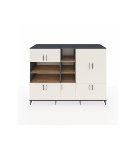 Kronos Dolap 14 Raflı 9 Kapaklı 220x59x163 Antrasit-Aytaşı/Çam