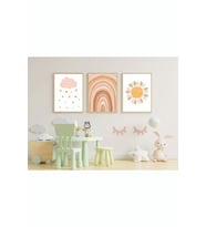 Çocuk Odası Dekoratif Retro Mdf Tablo ( Çerçeve Görünümlü ) (Çok Renkli)