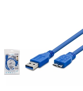 Hadron HDX7503 USB 3.0 to Micro-B Harddisk Kablosu 50cm Mavi - Note 3/4 Uyumlu