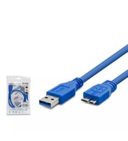 Hadron HDX7503 USB 3.0 to Micro-B Harddisk Kablosu 50cm Mavi - Note 3/4 Uyumlu
