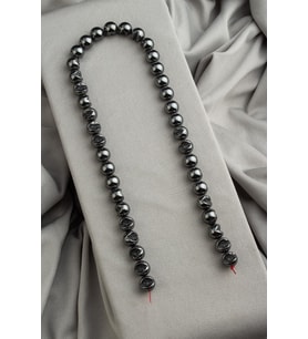 Hematit Doğal Taş Parlak Füme Kesik Küre Kesim 10x10mm Dizi [AA]