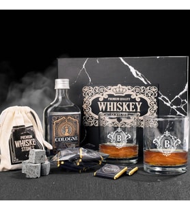 Kişiye Özel İkili Viski Kadehi ve Kolonya Whiskey Set